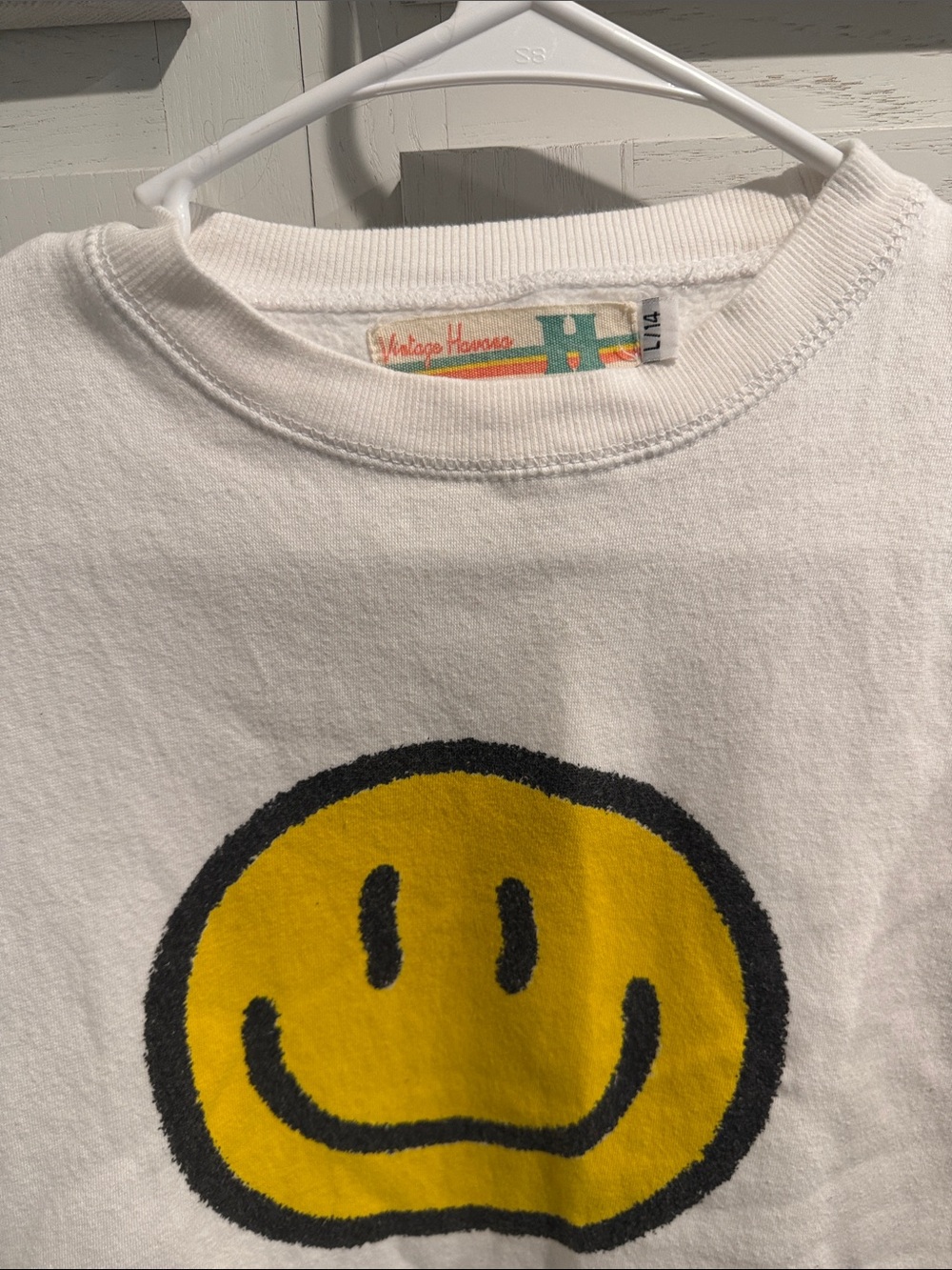 Vintage Havana White Kids Tee with Yellow Smiley Graphic Sweatshirt